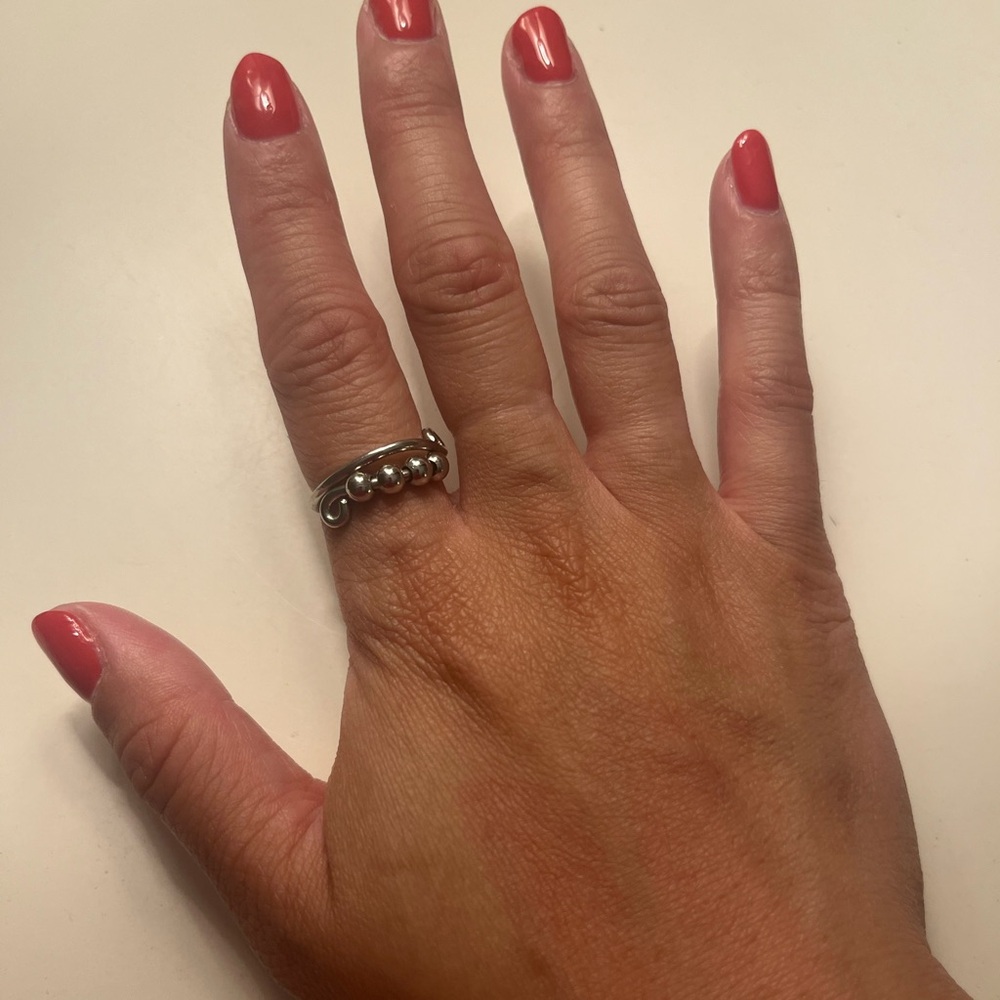 Sterling silver fidget ring adjustable